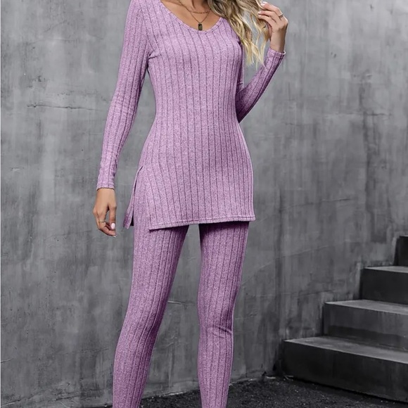 Lavender Ribbed Knit Set - Picture 7 of 7
